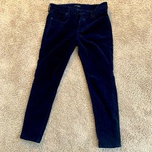 Petite dark blue corduroy pants